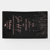 Elegante Rose Gold Sparkling Glitzer Abschluss Banner (Horizontal)