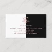 Elegante Rose Gold Split Custom Monogram Letter F Visitenkarte (Rückseite)