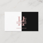 Elegante Rose Gold Split Custom Monogram Letter H Visitenkarte (Vorderseite)