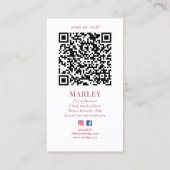 Elegante Rose Gold Star Social Media Foto Monogram Visitenkarte (Rückseite)