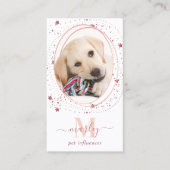 Elegante Rose Gold Star Social Media Foto Monogram Visitenkarte (Vorderseite)