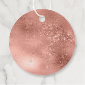 Elegante Rose Gold Star Weihnachten Geschenkanhänger (Rückseite)