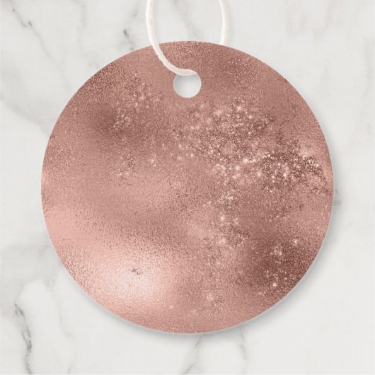Elegante Rose Gold Star Weihnachten Geschenkanhänger (Rückseite)