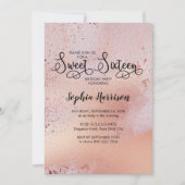 Elegante Rose Gold Sweet 16 Foto Einladung (Vorderseite)