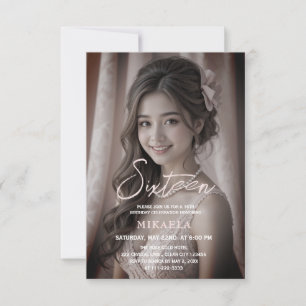 Elegante Rose Gold Sweet 16 Geburtstag Einladung