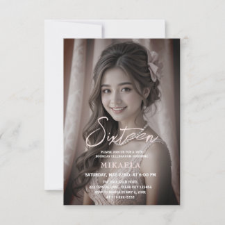 Elegante Rose Gold Sweet 16 Geburtstag Einladung