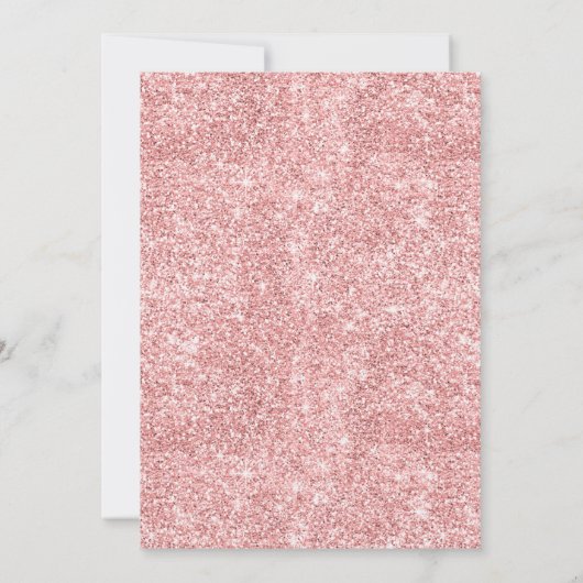 Elegante Rose Gold Sweet 16 Glitzer Blumenschwarz Einladung (Rückseite)