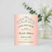 Elegante Rose Gold Sweet 16 Save the Date Postkarte (Stehend Vorderseite)