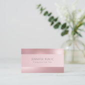 Elegante Rose Gold Template Moderne Beruflich Visitenkarte (Stehend Vorderseite)