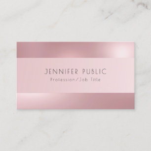 Elegante Rose Gold Template Moderne Beruflich Visitenkarte