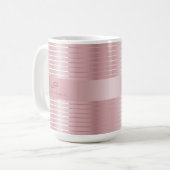 Elegante Rose Gold Template Monogram Modern Kaffeetasse (Vorderseite Links)