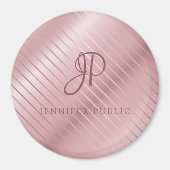 Elegante Rose Gold Template Monogram Modern Large Magnet (Vorne)