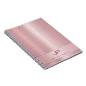 Elegante Rose Gold Template Monogram Trendy Modern Notizblock (Rechte Seite)