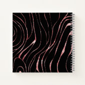 Elegante Rose Gold Tiger Streifen Schwarz Notizblock (Rückseite)