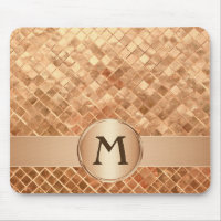 Elegante Rose Gold Tile Muster Mit Monogramm