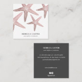 Elegante ROSE Gold Tropical Starfish Beach Küste Quadratische Visitenkarte (Vorne/Hinten)