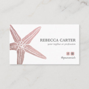 Elegante ROSE Gold Tropical Starfish Beach Küste Visitenkarte