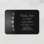 Elegante Rose Gold und Black Initials Rhinestones Visitenkarte (Rückseite)