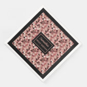 Elegante Rose Gold und Black Napkins Trendy Party Serviette (Ecke)