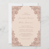 Elegante Rose Gold und Champagner Hochzeit Einladung (Vorderseite)