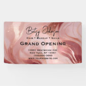 Elegante Rose Gold und Glitzer Business Sign Banner (Horizontal)