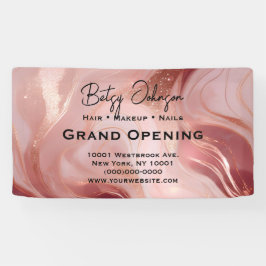 Elegante Rose Gold und Glitzer Business Sign Banner