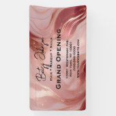 Elegante Rose Gold und Glitzer Business Sign Banner (Vertikal)