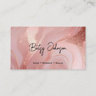 Elegante Rose Gold und Glitzer marmoriert Visitenkarte