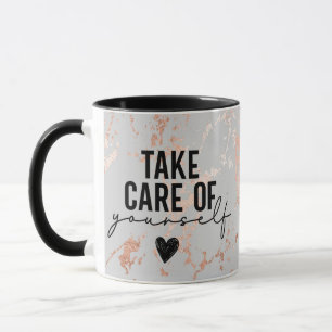 Elegante Rose Gold und Graumarmor Tasse