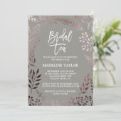 Elegante Rose Gold und Gray Bridal Tea Party Einladung (Stehend Vorderseite)