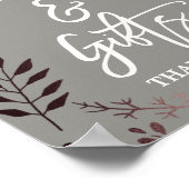 Elegante Rose Gold und Gray Cards & Gifts Zeichen Poster (Ecke)
