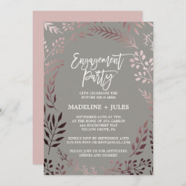 Elegante Rose Gold und Gray Engagement Party Einladung