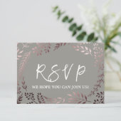 Elegante Rose Gold und Gray Song Request RSVP Card (Stehend Vorderseite)