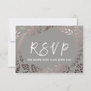Elegante Rose Gold und Gray Song Request RSVP Card Karte