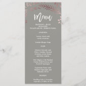 Elegante Rose Gold und Gray Wedding Menu Card Menükarte (Vorderseite)