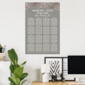 Elegante Rose Gold und Gray Wedding Seating Chart Poster (Heimbüro)