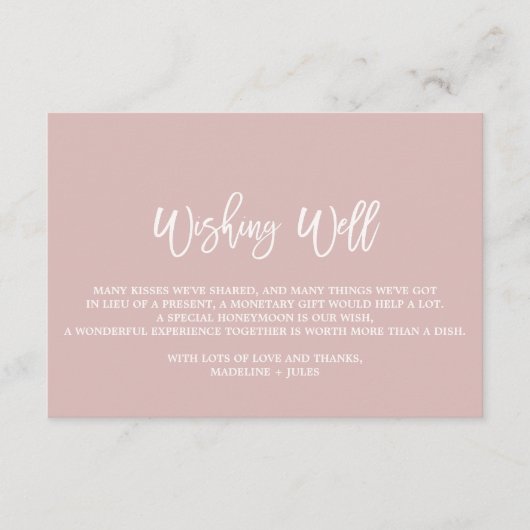 Elegante Rose Gold und Gray Wedding wünschenswert Begleitkarte (Vorderseite)