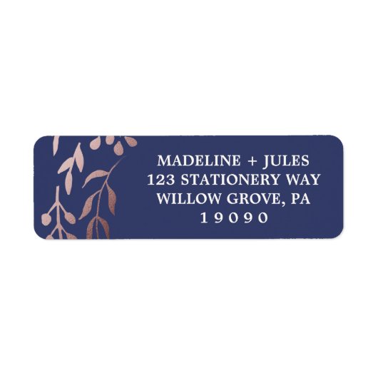 Elegante Rose Gold und Marine | Blendrahm (Vorne)