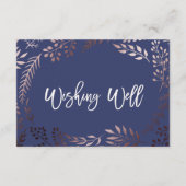 Elegante Rose Gold und Marineheihen wünschen gut Begleitkarte (Rückseite)