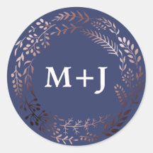 Elegante Rose Gold und Navy Hochzeiten Umschlag Au