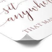 Elegante Rose Gold und Peony Sit Anywhere Signatur Poster (Ecke)