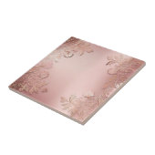 Elegante Rose Gold und Rosa Blüten Fliese (Seite)