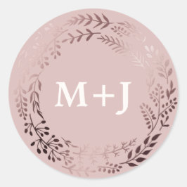 Elegante Rose Gold und Rosa Hochzeiten Umschlag Au Runder Aufkleber