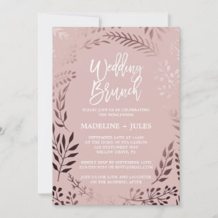Elegante Rose Gold und Rosa Hochzeitsfeier Einladung