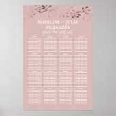 Elegante Rose Gold und Rosa Hochzeitsstift Poster (Vorne)