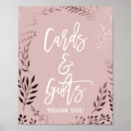 Elegante Rose Gold und Rosa Karten & Geschenke Unt Poster