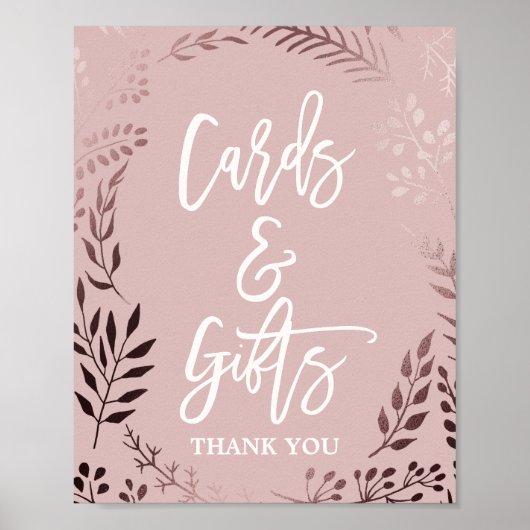 Elegante Rose Gold und Rosa Karten & Geschenke Unt Poster (Vorne)