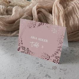 Elegante Rose Gold und Rosa Wedding Escort Place Tischnummer