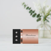 Elegante Rose Gold und Schwarz mit Imitaten Rhines Visitenkarte (Stehend Vorderseite)
