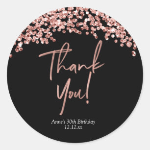 Elegante Rose Gold Vielen Dank Sticker